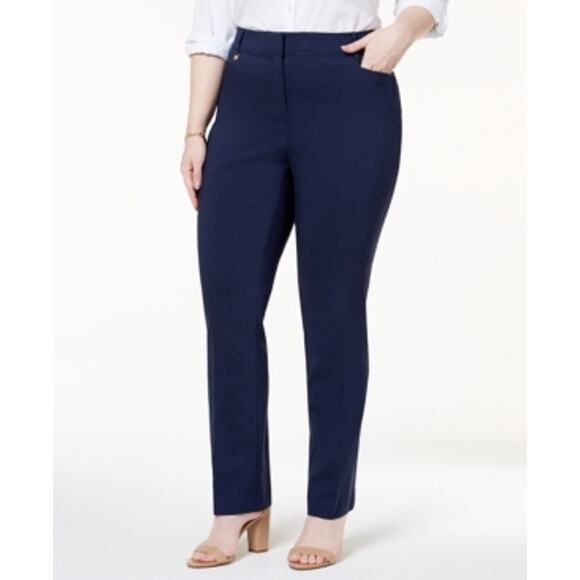 Jm Collection Plus Size Tummy Control Curvy-Fit Pants  Sizw 28W Blue NWT - Picture 1 of 2